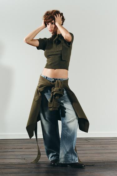 BOW KNIT TOP - Green marl by Zara - Image 3