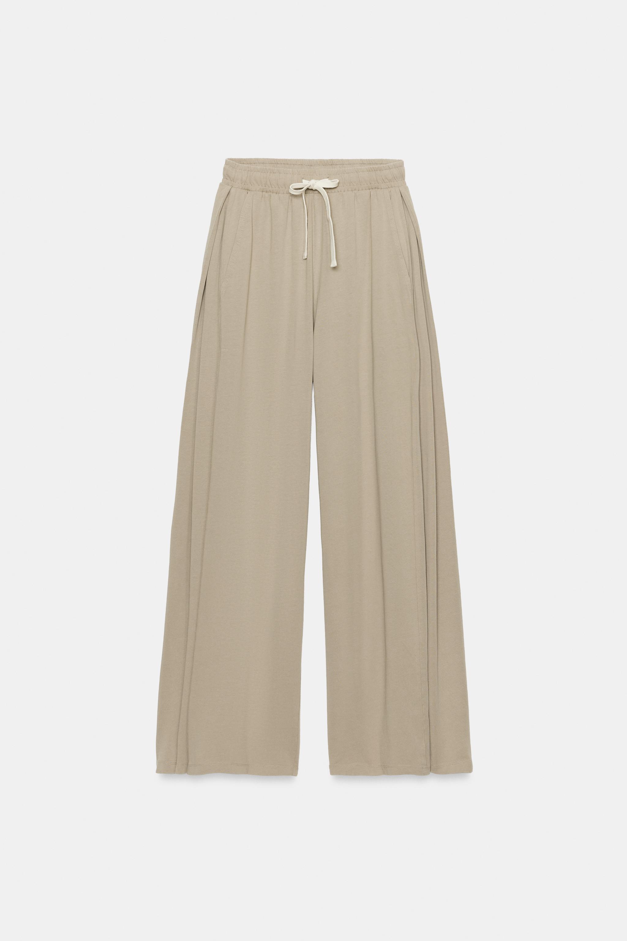 COTTON PLEATED PANTS