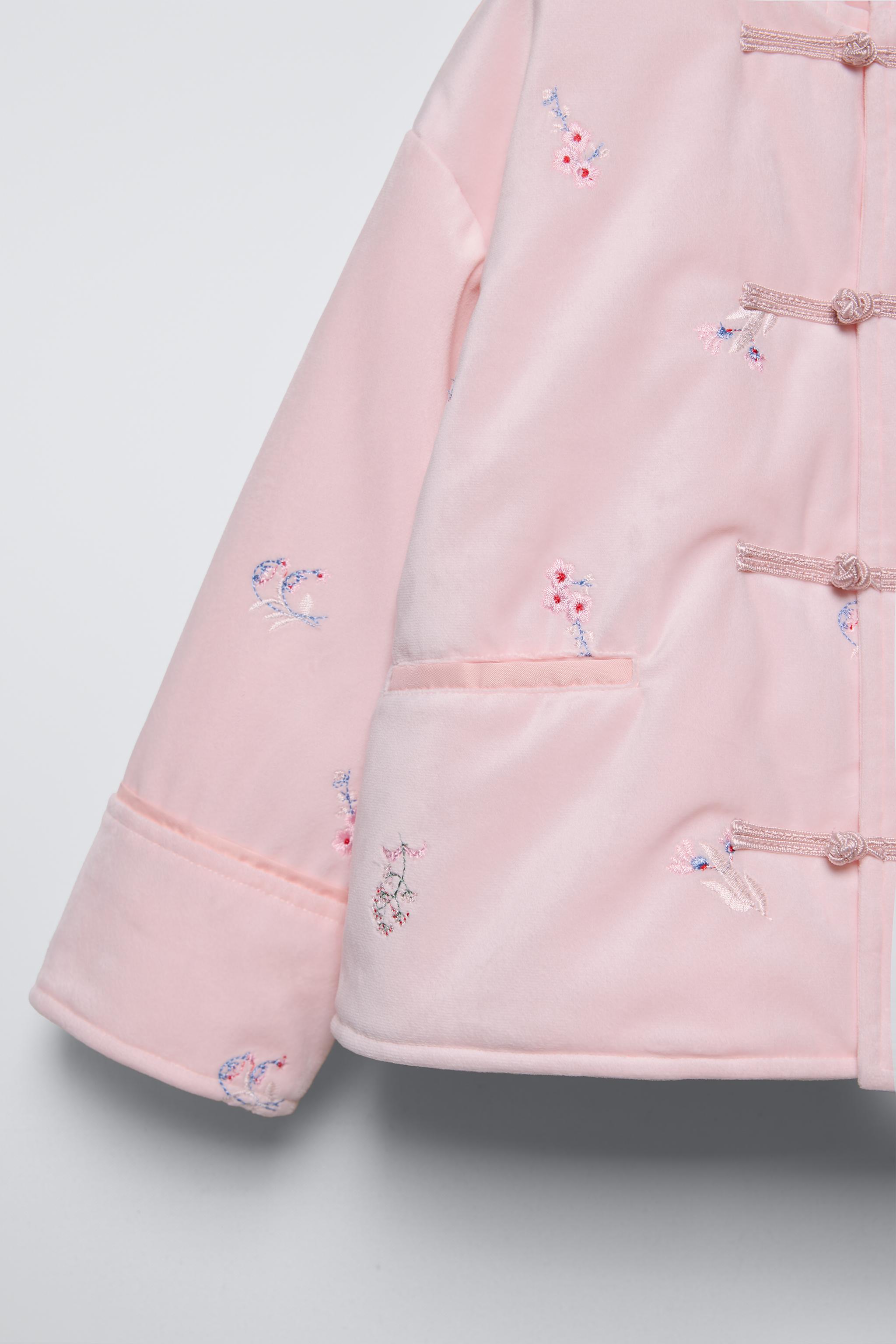 刺繍入りベルベットジャケット - ピンク | ZARA Japan / 日本