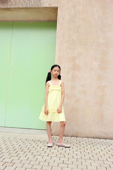 Zara SEQUINED BALLET FLATS - Pink