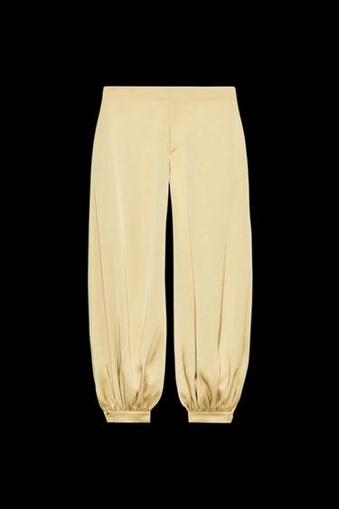 PANTALÓN BOMBACHO SATINADO ZW COLLECTION - Dorado de Zara