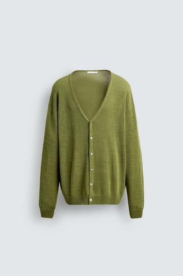 VEST MET LINNEN - Olijfgroen van Zara