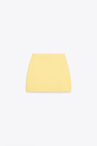 KNIT MINI SKIRT - Yellow by Zara