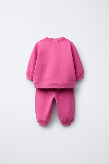 SWEATSHIRT AND JOGGERS SET - Mid-pink by Zara
