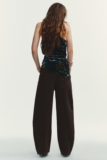 JEAN TRF BAGGY BARREL TAILLE NORMALE - Marron de Zara - Image 5