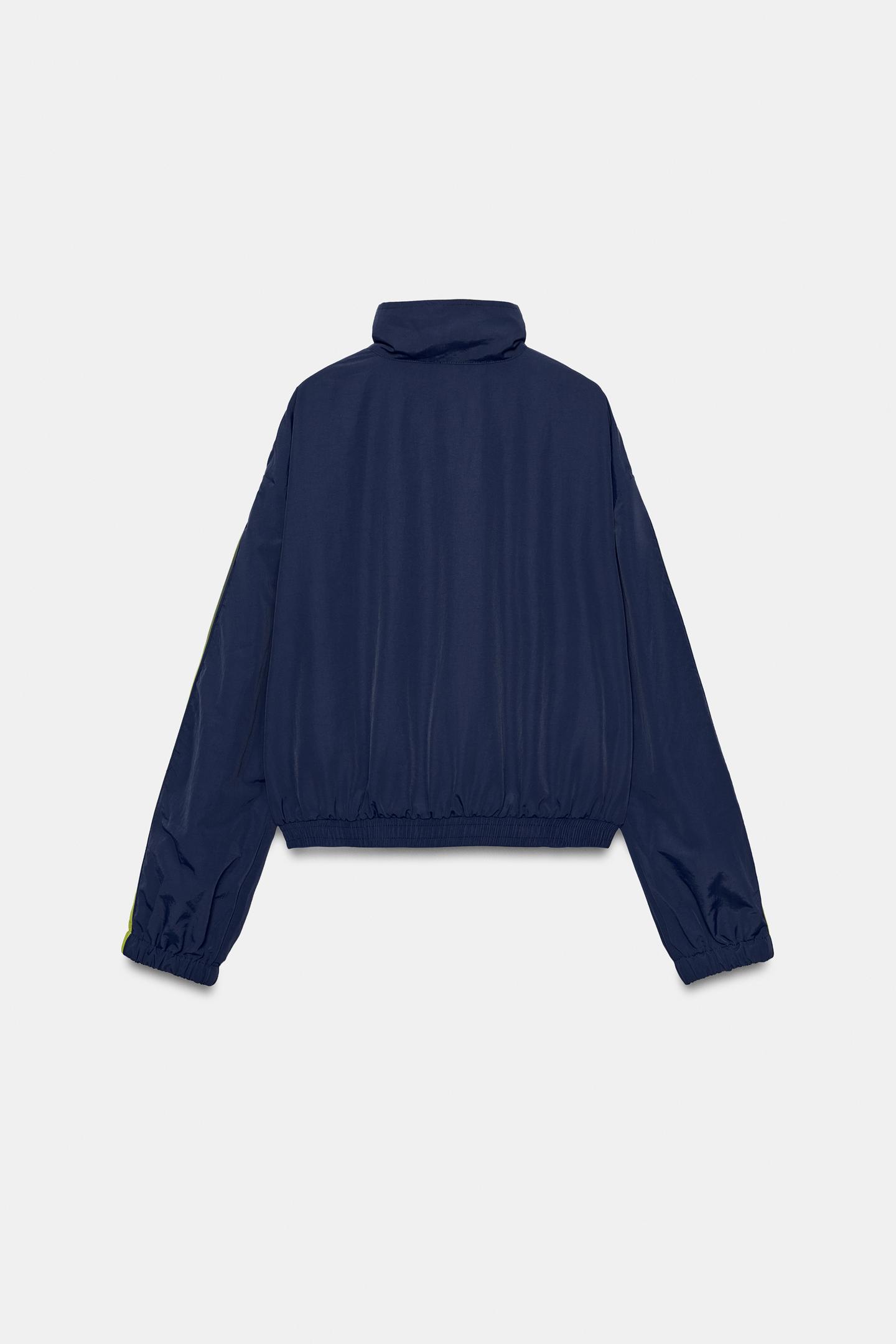 Женская куртка Zara Technical Side-Stripe, цвет: Тёмно-синий — фото 7