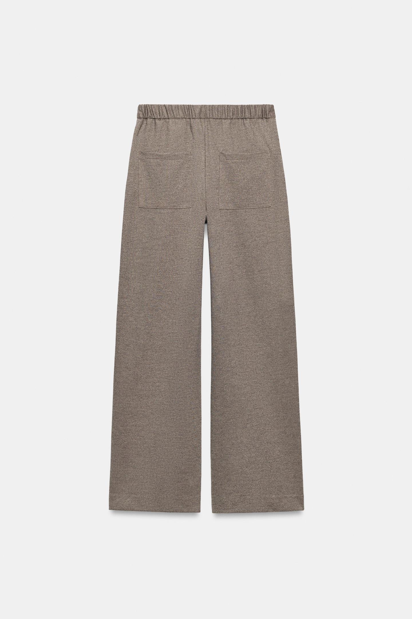 Женские брюки Zara Soft Straight-Leg, цвет: Светлый коричневый — фото 6