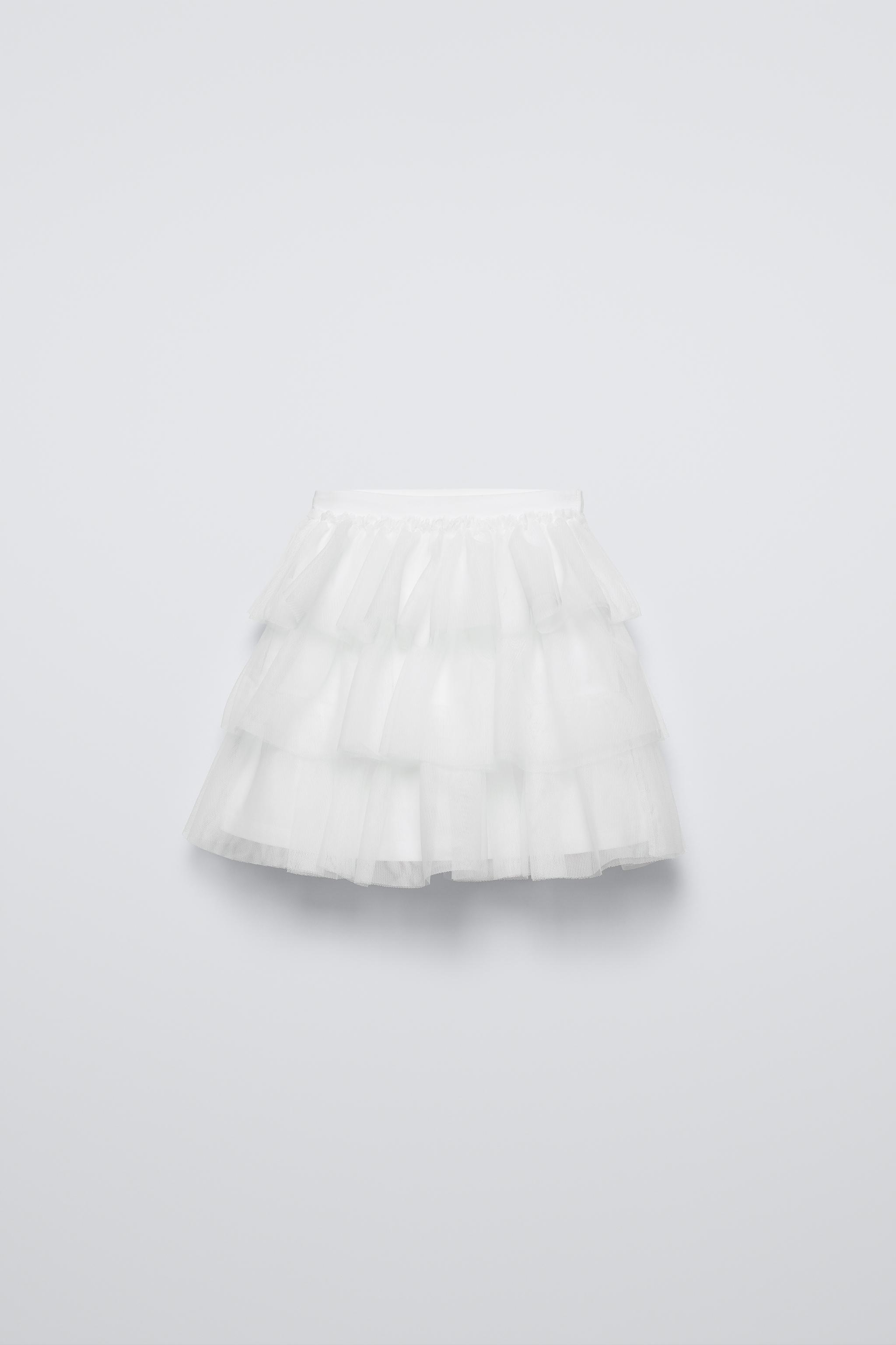 RUFFLED TULLE SKIRT White ZARA South Africa