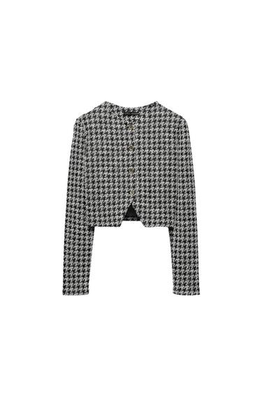 HOUNDSTOOTH JACKET - Black / White by Zara - Image 0