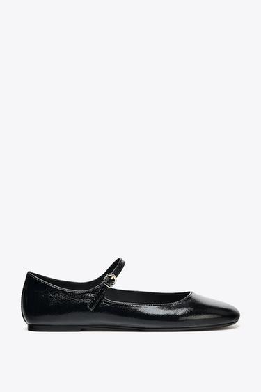 PATENT EFFECT BALLERINAS - Black by Zara - Image 0