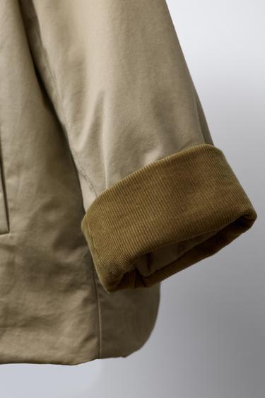 TRENCH COL VELOURS CÔTELÉ - Beige de Zara - Image 5
