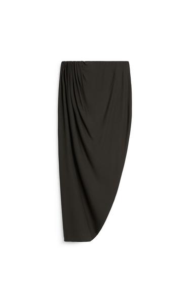 Draped midi skirt - LIMITED EDITION — Dark brown 2