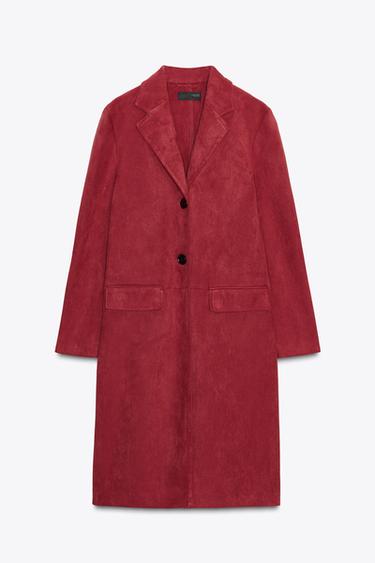 ABRIGO LEVITA EFECTO ANTE - Rojo oscuro de Zara