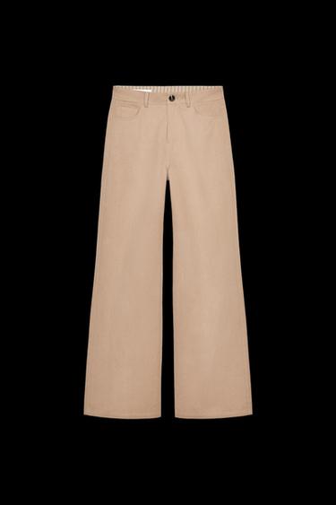 WIDE-LEG HIGH-WAIST TROUSERS - Light camel by Zara - Image 0