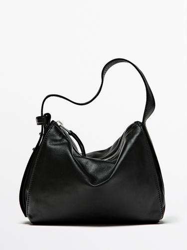 Petit sac porté épaule en cuir nappa - Noir de Zara - Image 0