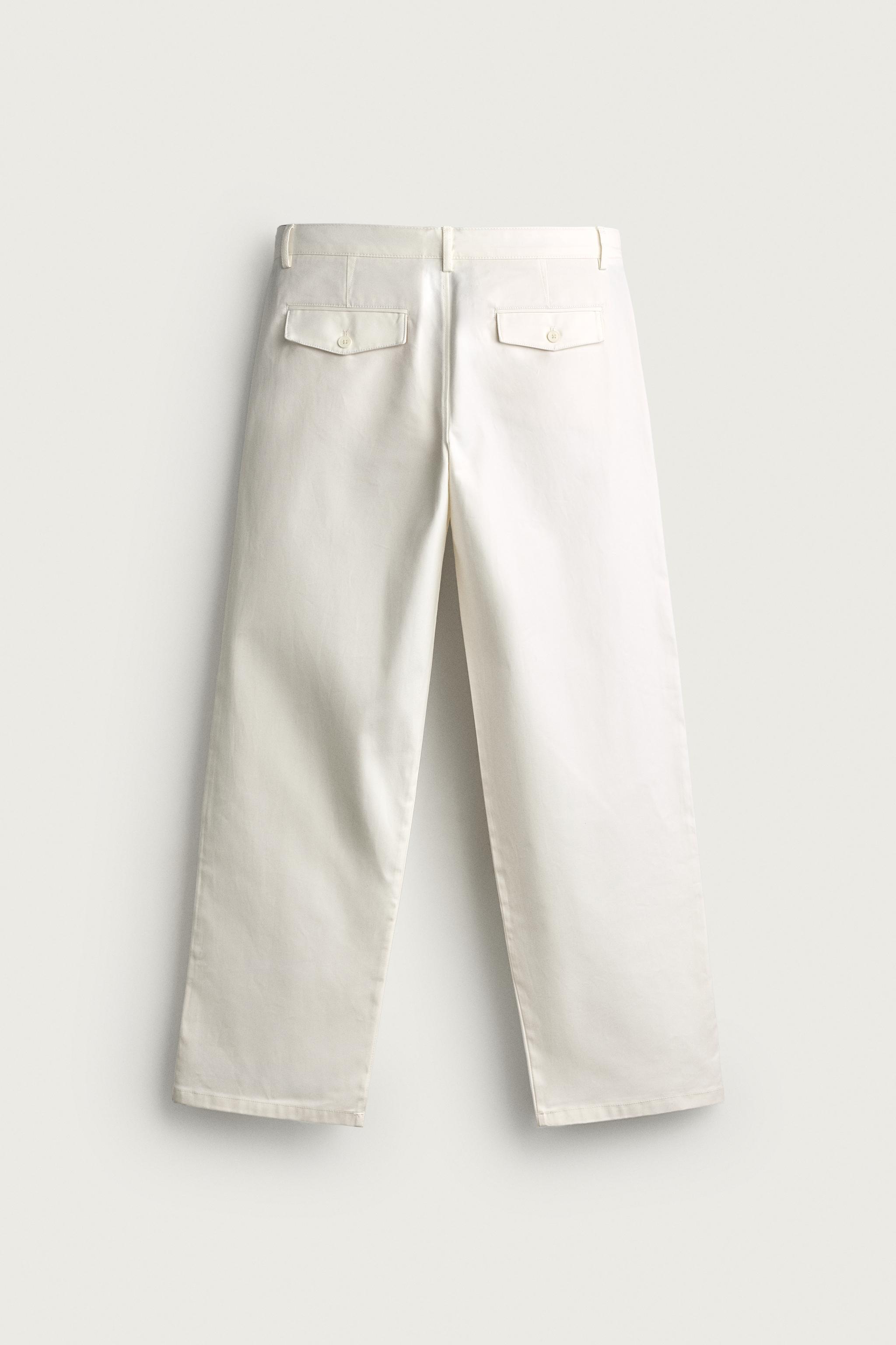 Zara PİLİLİ STRAIGHT FIT PANTOLON görsel 8