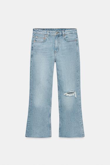 ZW COLLECTION RELAXED BOOTCUT MID-WAIST CROPPED JEANS - Light blue by Zara - Image 7