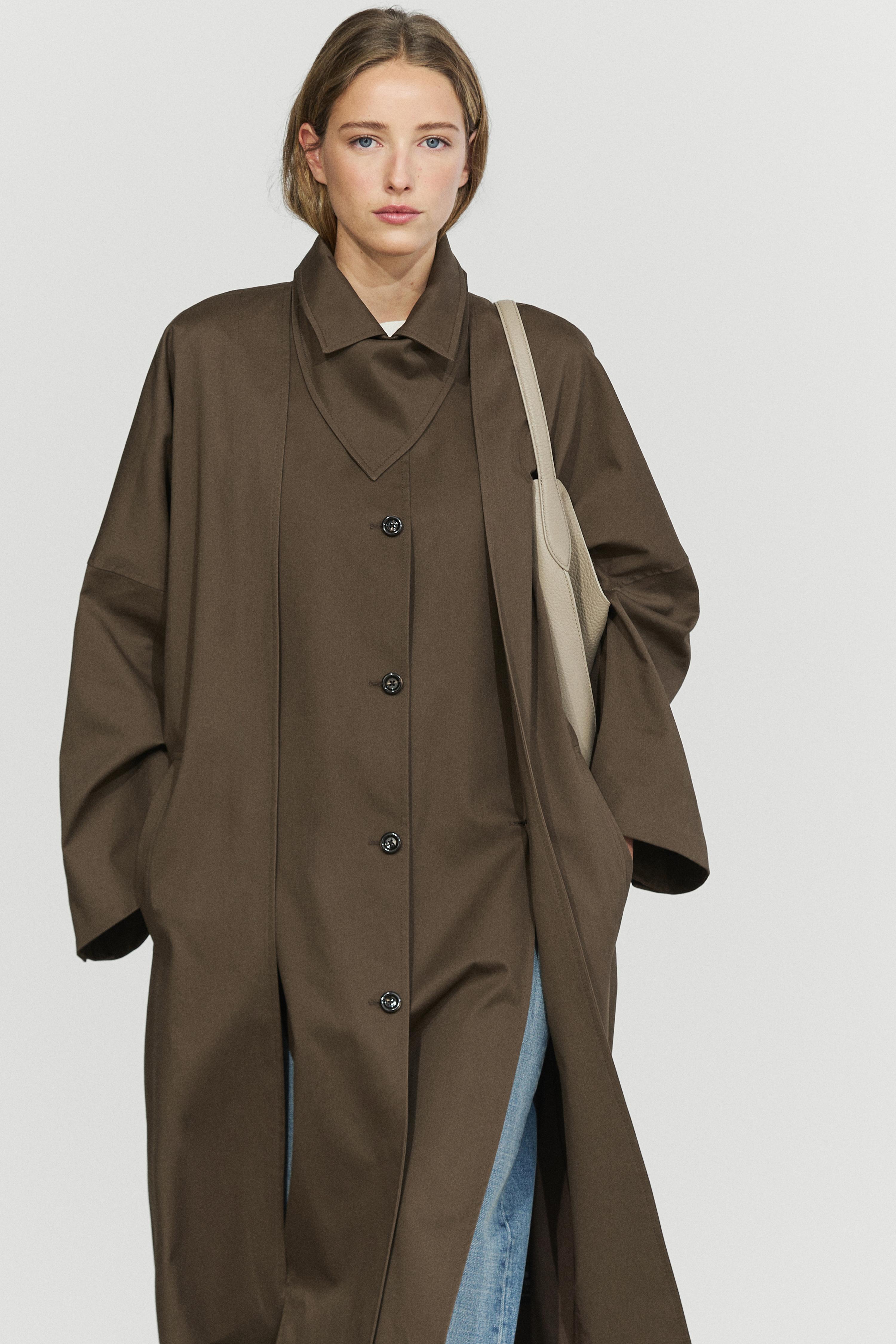Trench en coton mélangé avec détail split