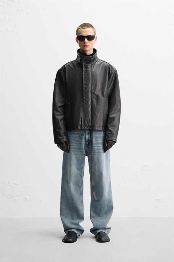 LEATHER JACKET LIMITED EDITION - Brown | ZARA United States