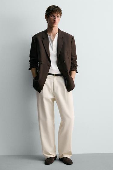 MOCASSINS EN CUIR - Chocolat de Zara - Image 1