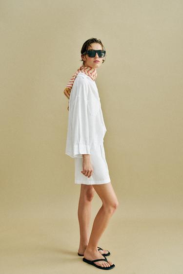 CHEMISE FLUIDE AVEC LIN - Blanc de Zara - Image 3