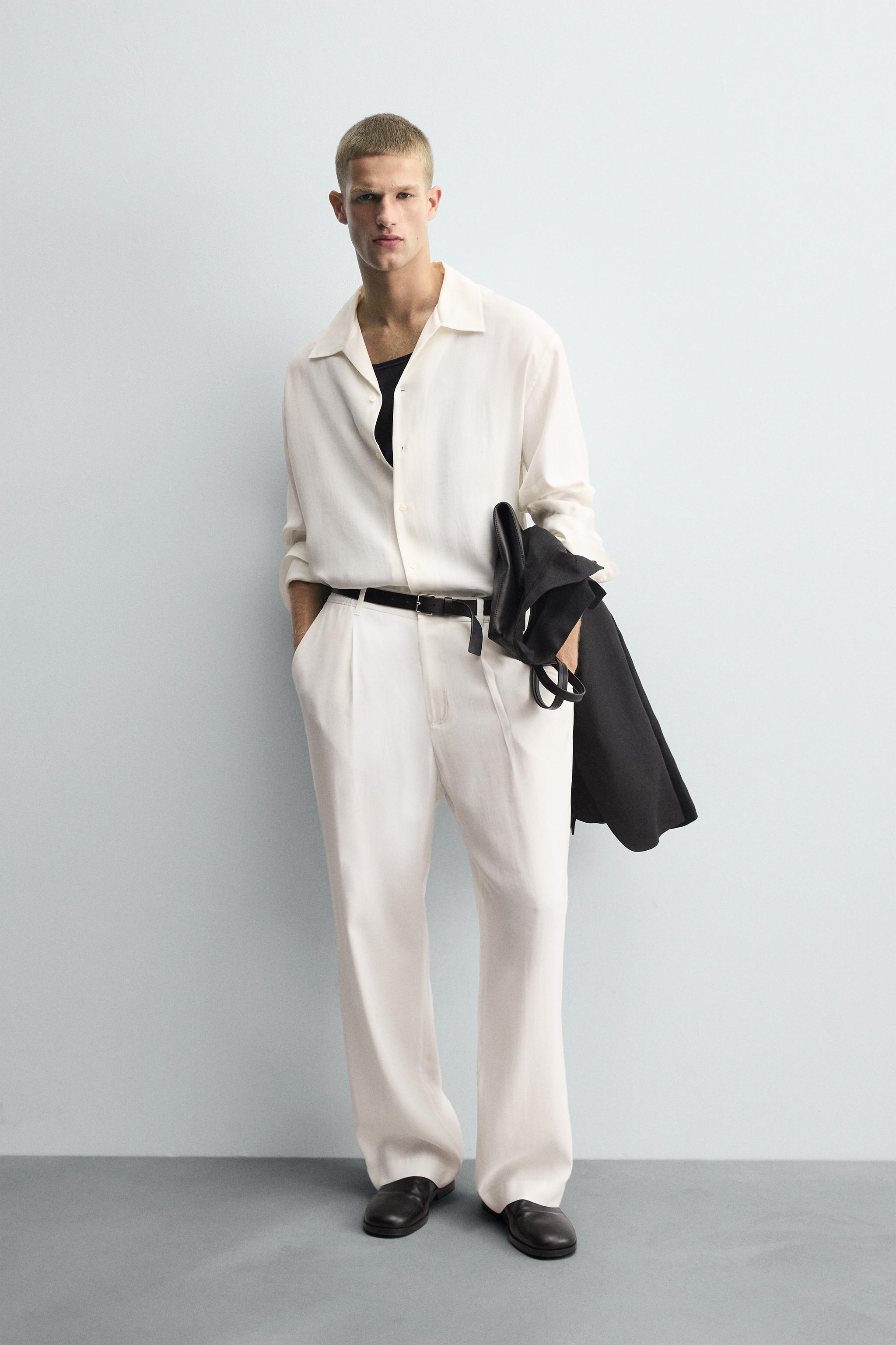 リラックスフィット フルイドシャツ - ホワイト | ZARA Japan / 日本