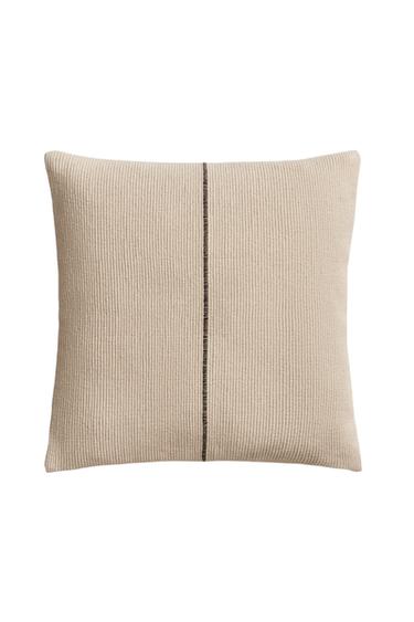 LINE CUSHION COVER - Brown by Zara