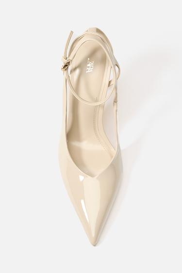 ZAPATO TACÓN EFECTO ACHAROLADO - Crudo de Zara