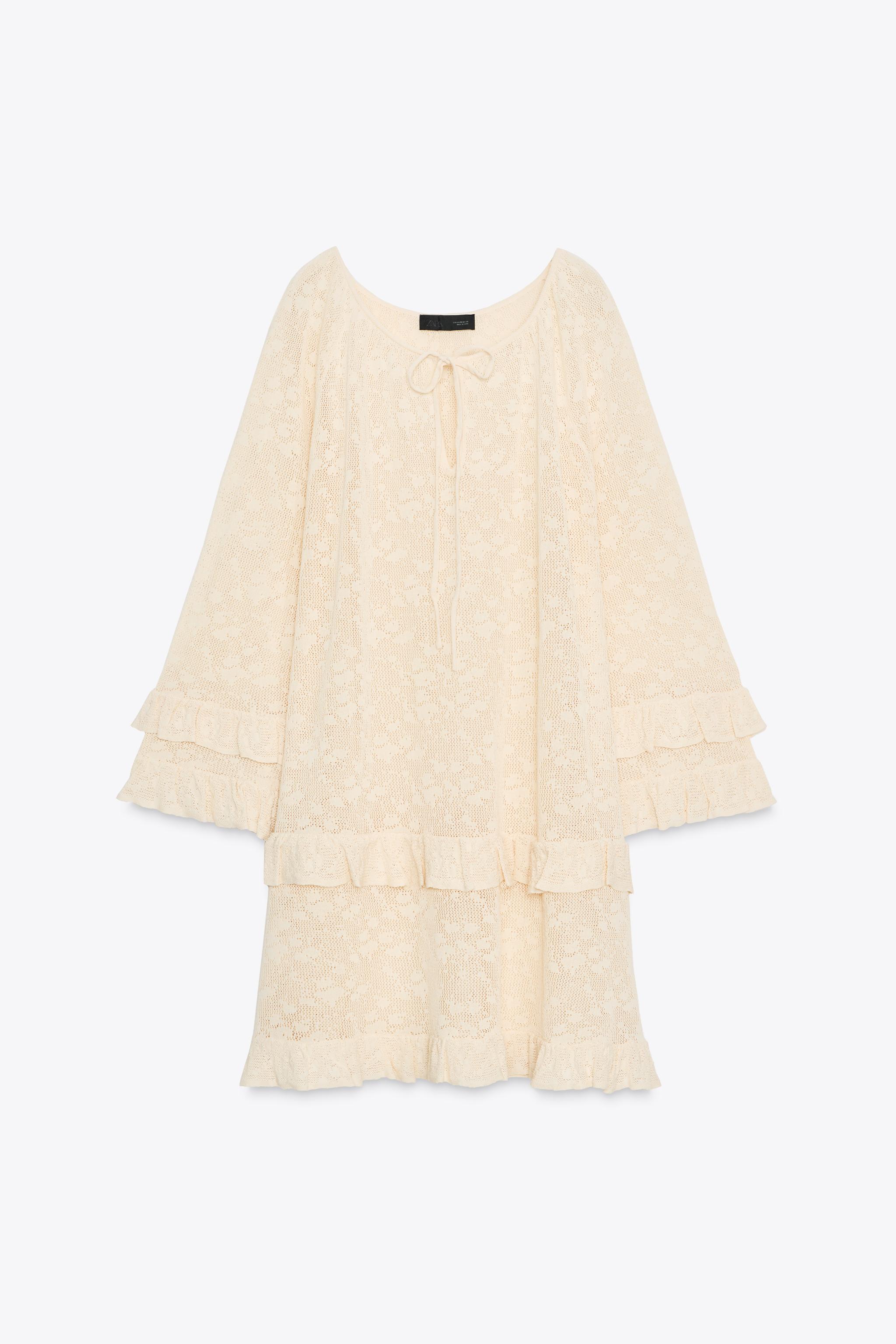 POINTELLEニットフリルワンピース - エクリュ | ZARA Japan / 日本
