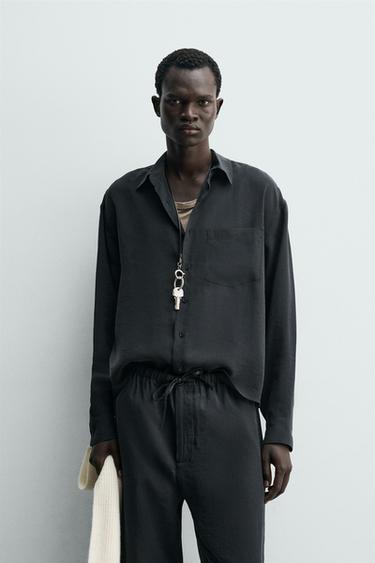 FLOWING RELAXED FIT SHIRT - Black by Zara