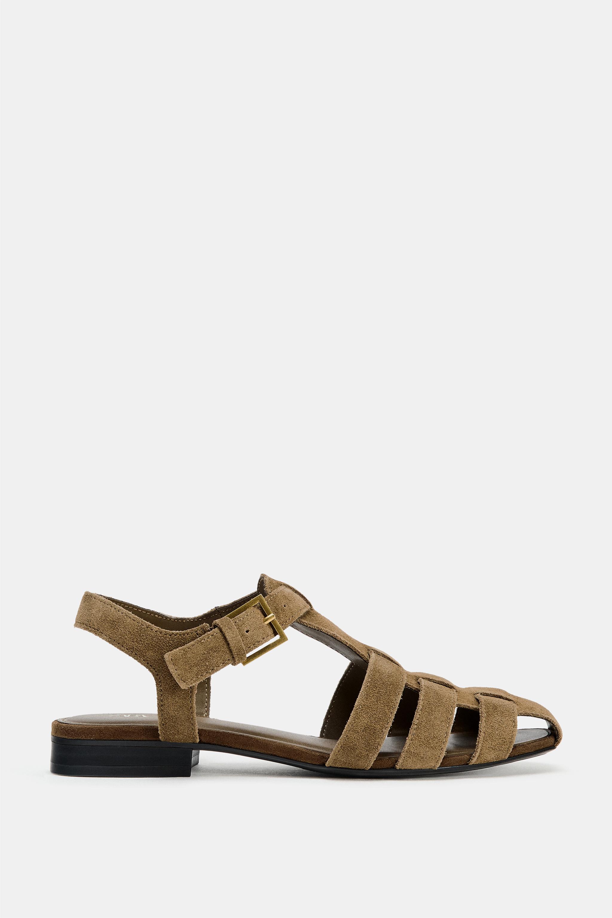 SANDALE STYLE PÊCHEUR EN CROÛTE DE CUIR