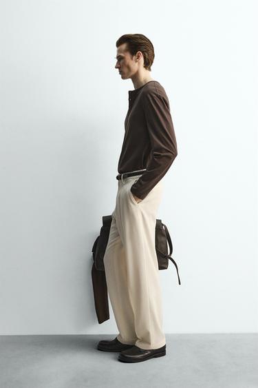 LIMITED EDITION HENLEY T-SHIRT - Brown by Zara - Image 3