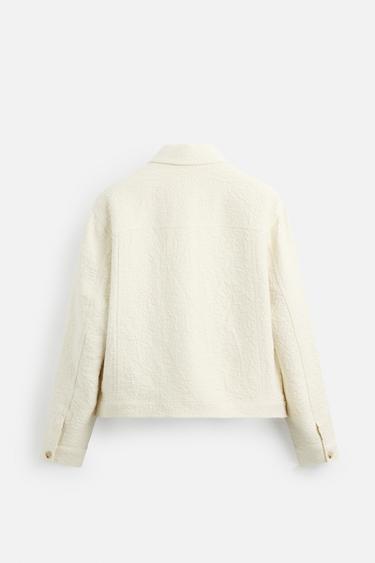 JACQUARD TEXTURED JACKET - Ecru by Zara - Image 8