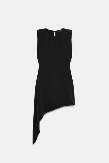 ASYMMETRIC HEM SHORT DRESS - Black by Zara - Image 5
