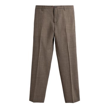 100% WOOL TEXTURED SUIT TROUSERS - Brown marl by Zara