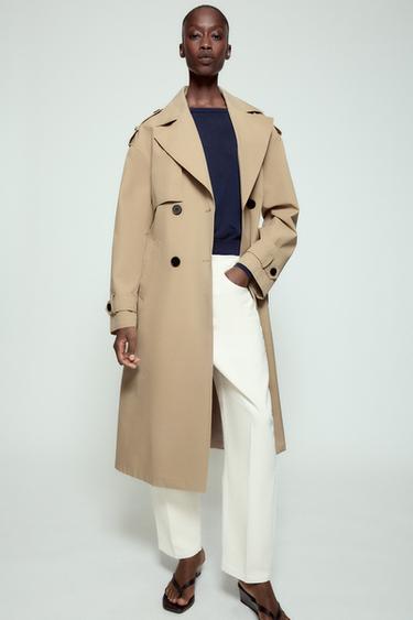 TRENCH LARGO CINTURÓN - Tostado de Zara