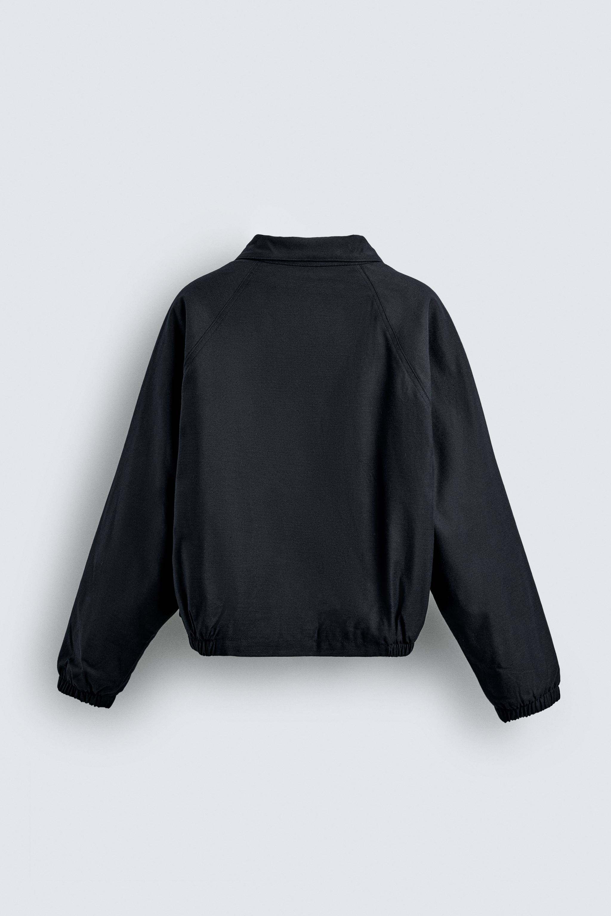 クロップドフィットパフジャケット - ブルー | ZARA Japan / 日本