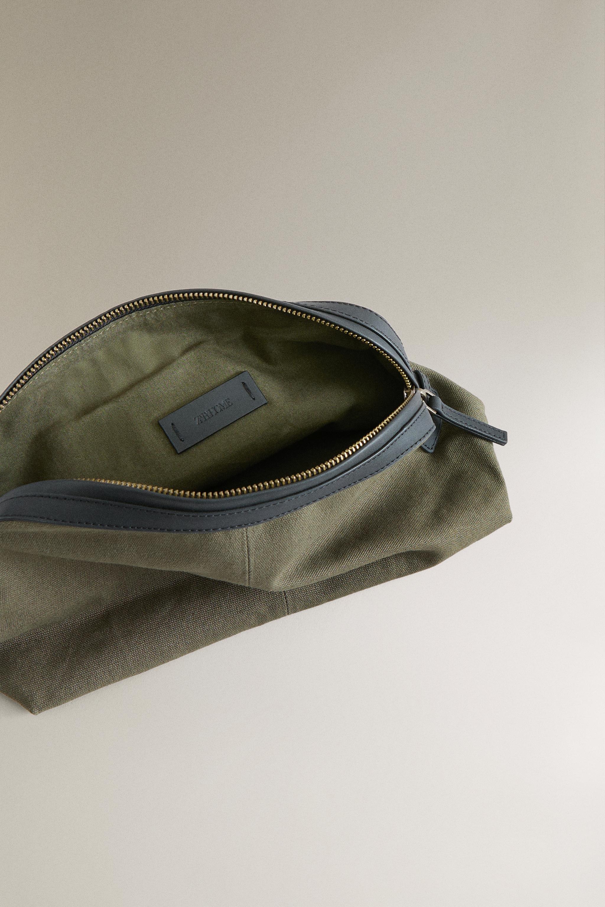 CANVAS LEATHER MAKEUP BAG