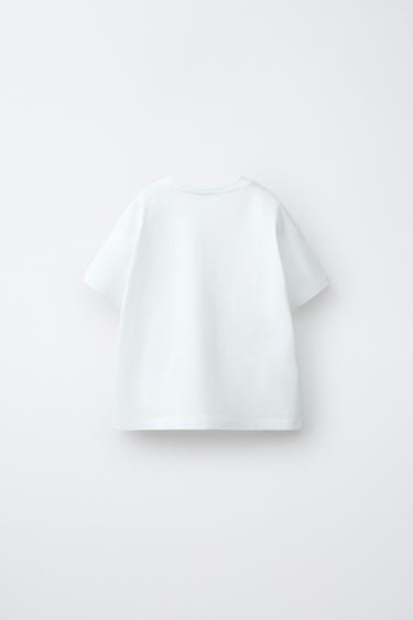 T-SHIRT WITH POCKET AND RUFFLE - White by Zara - Image 1