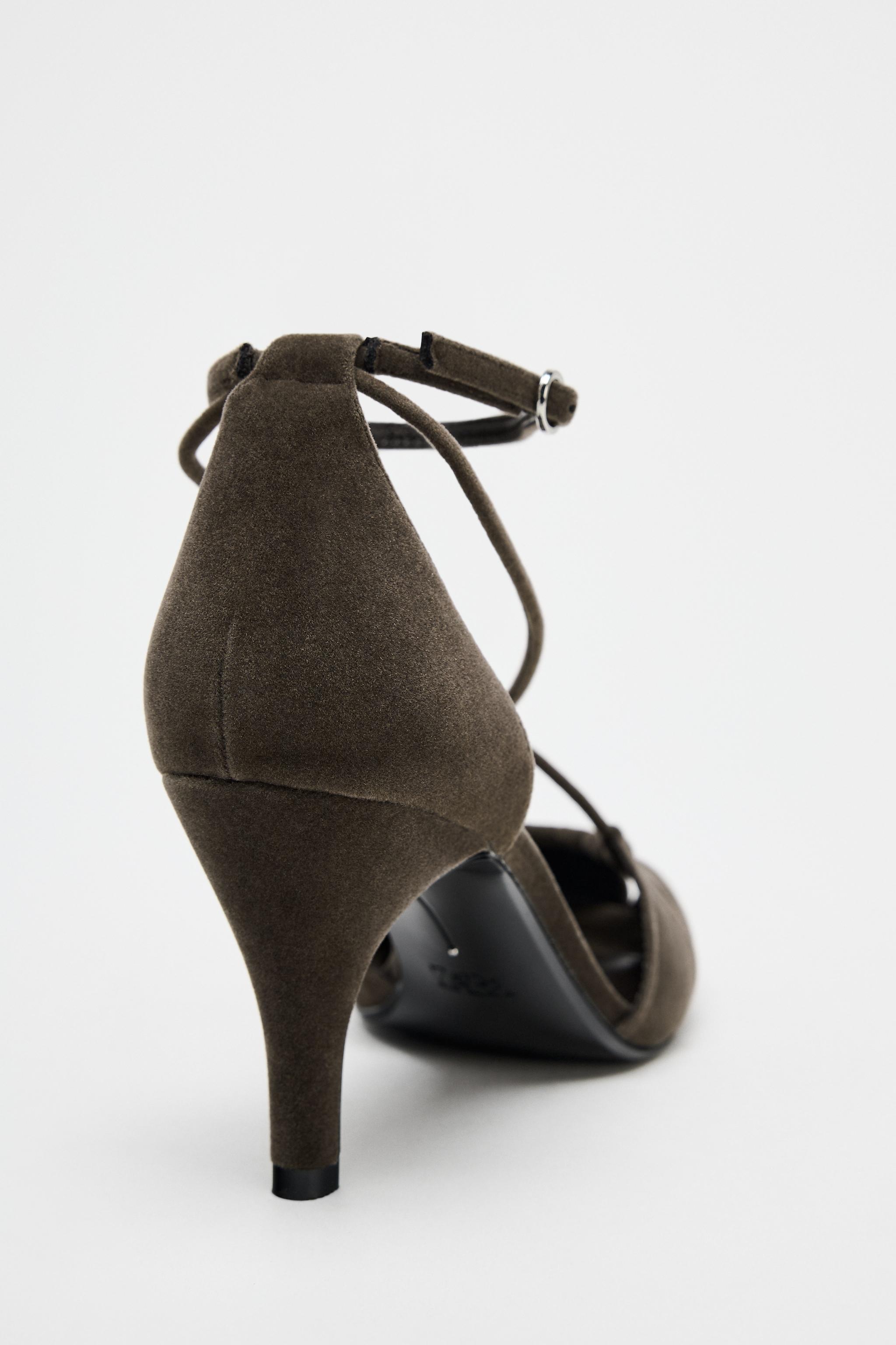 VELVET LOOK RUCHED SHOES - Gray | ZARA United States VELVET LOOK RUCHED SHOES - Gray | ZARA United States