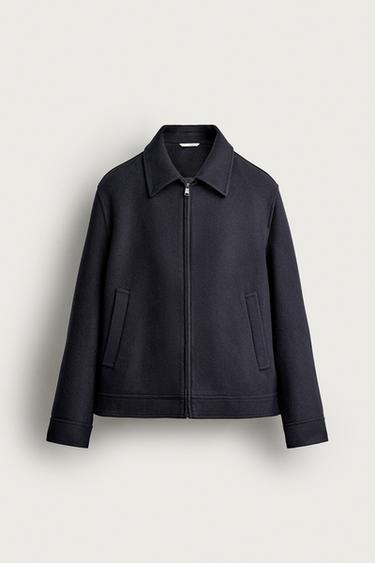 TEXTURED REGULAR FIT JACKET - Navy blue by Zara