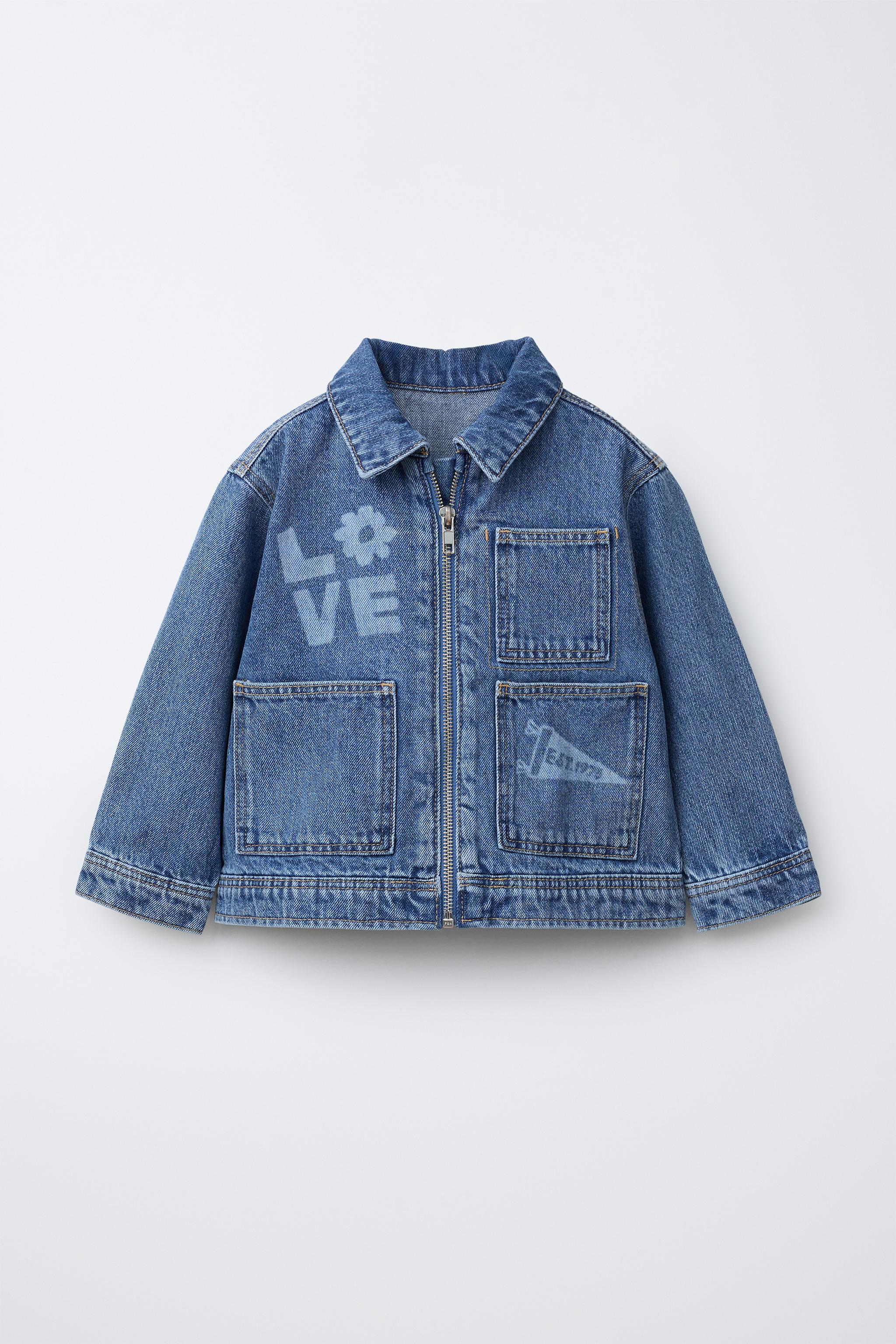 PRINTED DENIM JACKET - Mid-blue | ZARA United States