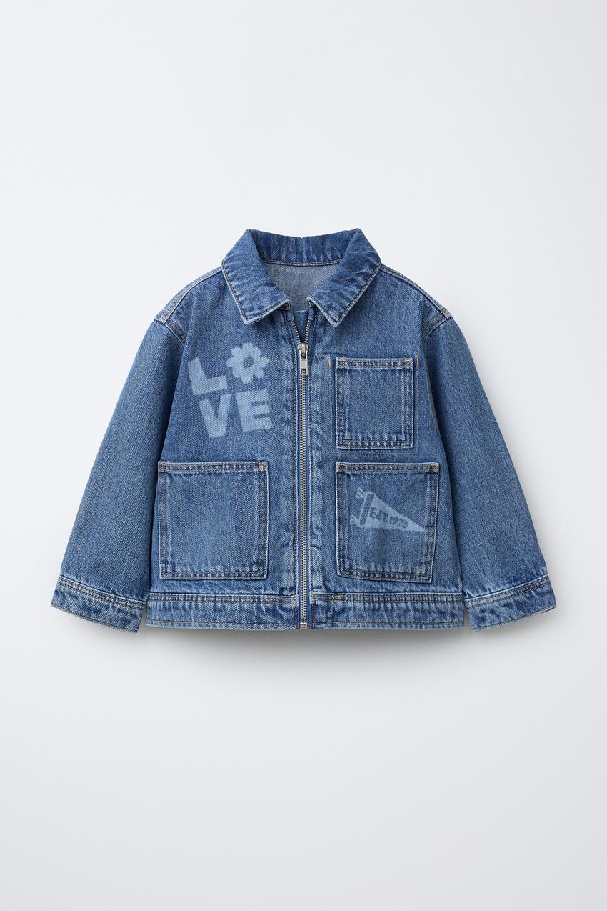 プリントデニムジャケット - ミディアムブルー | ZARA Japan / 日本