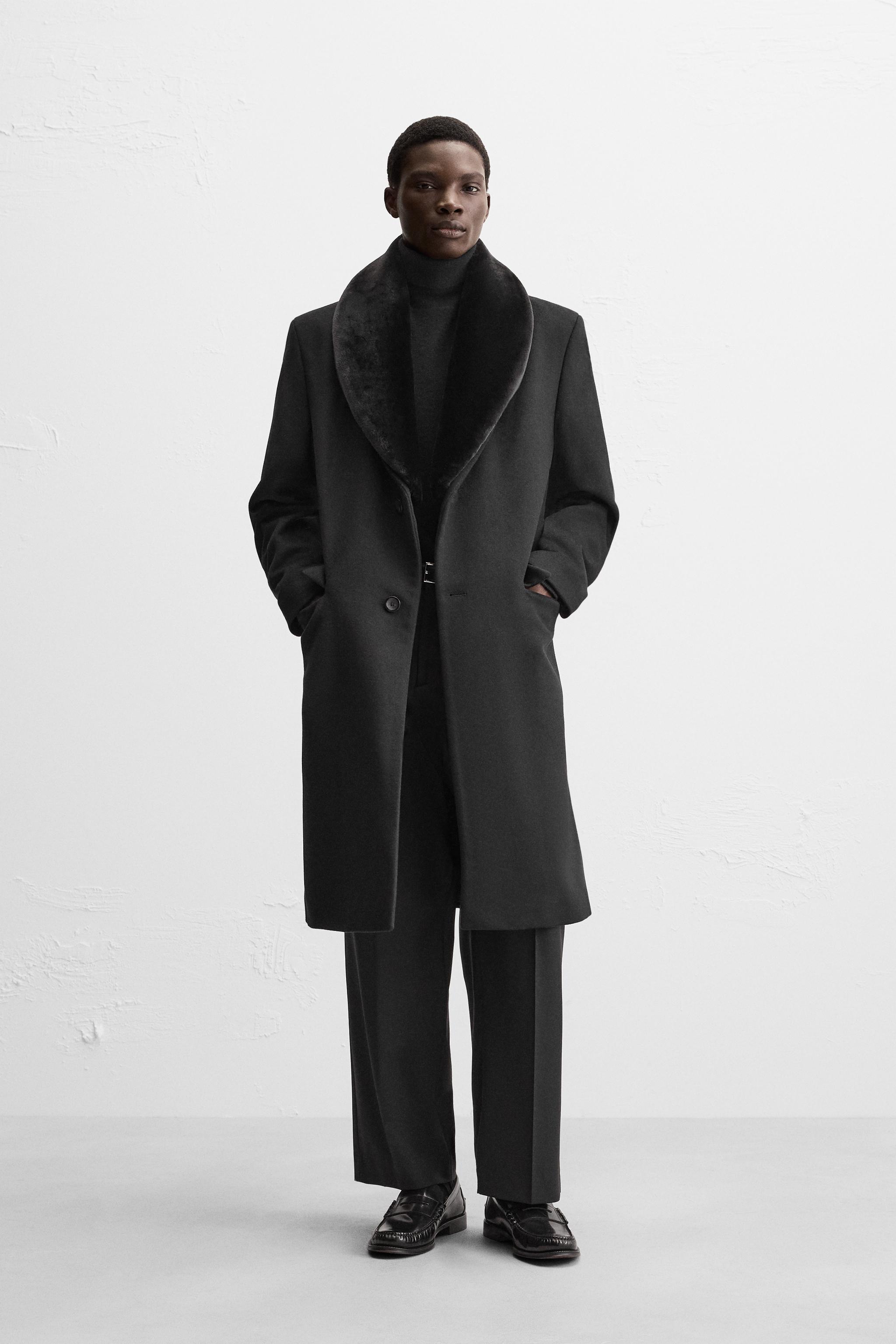 COMBINATION COLLAR COAT Black ZARA United States