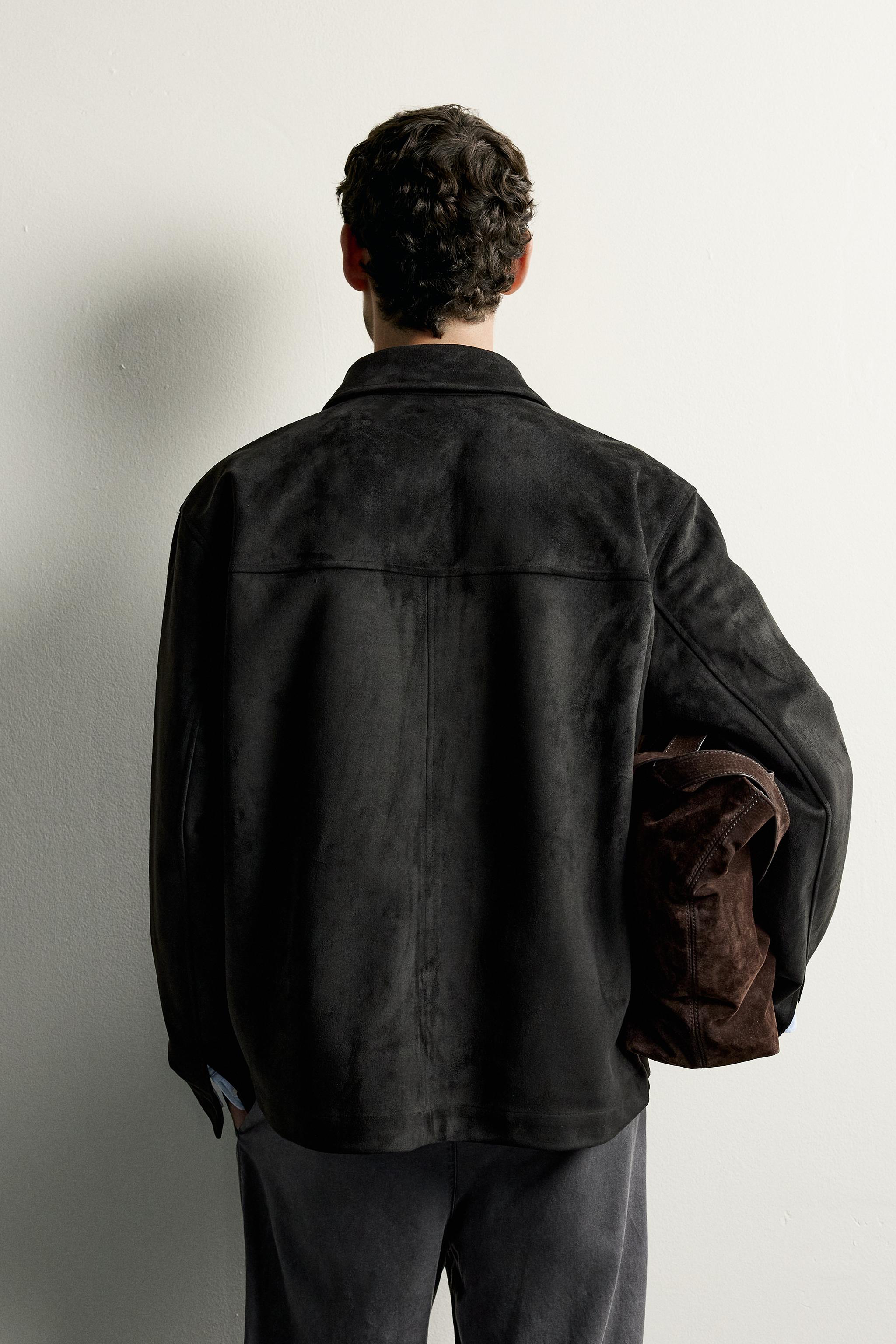 Zara FAUX SUEDE REGULAR FIT OVERSHIRT — фото 3