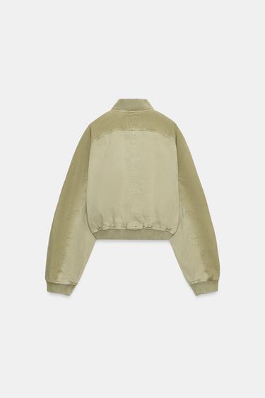 WASHED EFFECT BOMBER JACKET - Light khaki by Zara - Image 9