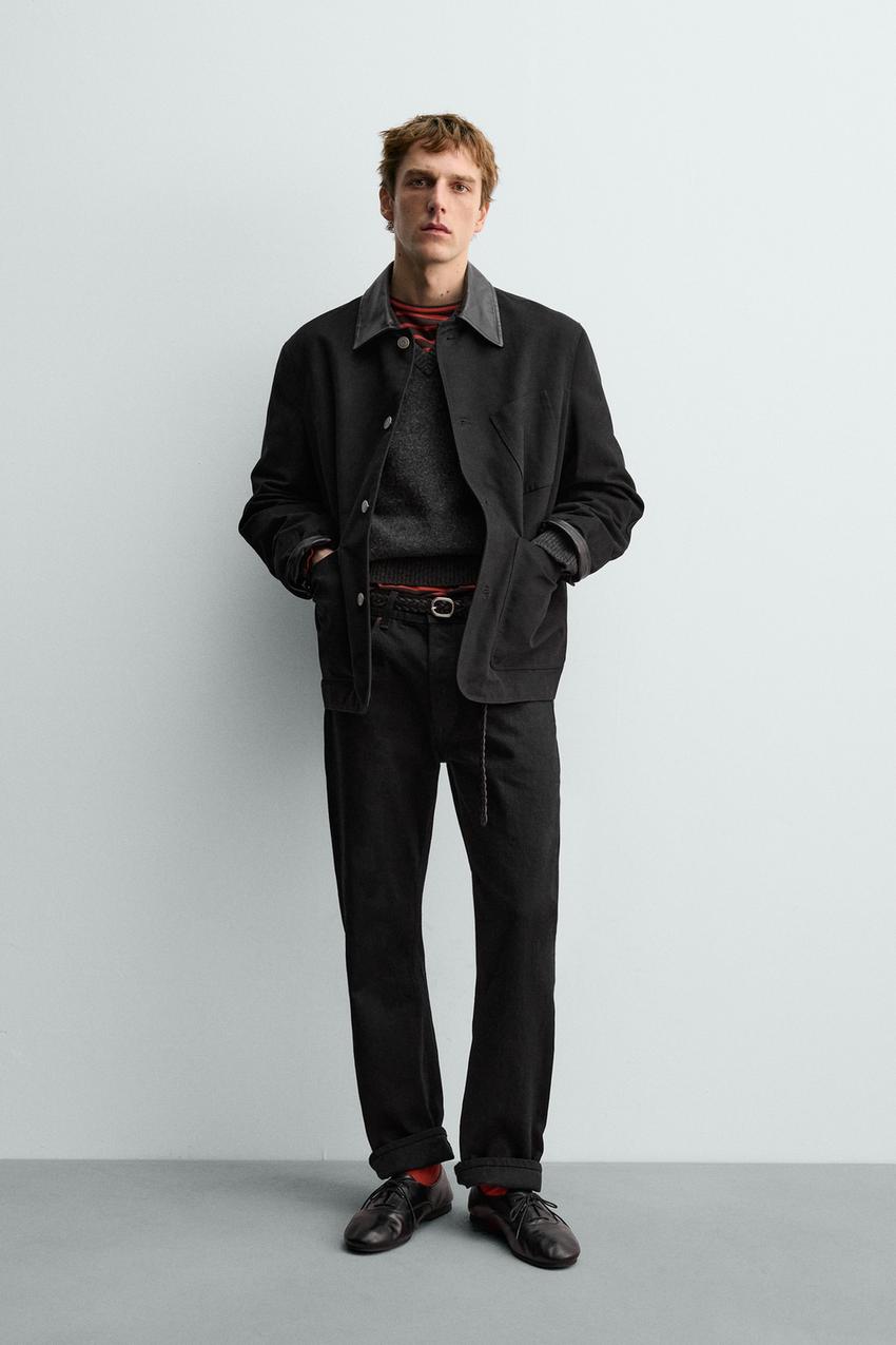 Zara - Combined Leather Jacket Aaron Levine X Zara - Black - M - Man