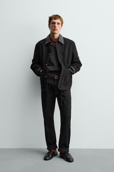 Zara COMBINED LEATHER JACKET AARON LEVINE X ZARA - Black - Image 0