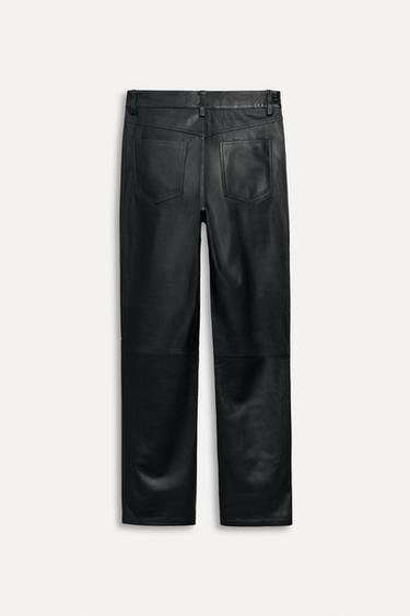 PANTALON DROIT EN CUIR 50E ANNIVERSAIRE - Anthracite foncé de Zara - Image 2
