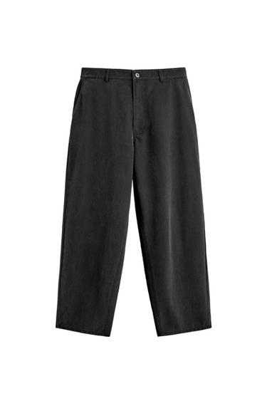 ソフトワイドレッグパンツカーボングレーZaraのソフトワイドレッグパンツ - カーボングレー 